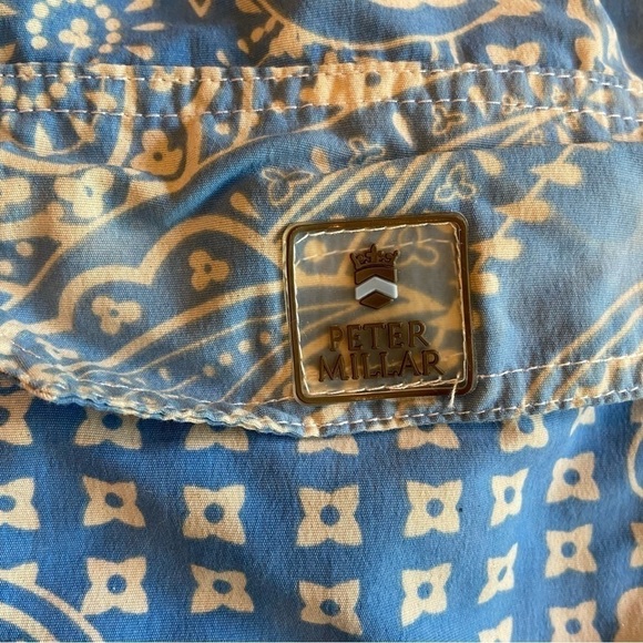 Peter Millar Swim Trunks Paisley Blue Size Large 7” Board Shorts Pockets Nylon - Picture 3 of 13
